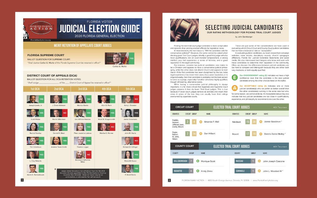 Florida Family Action Statement on Its Process for Researching & Recommending Appellate Court Judges