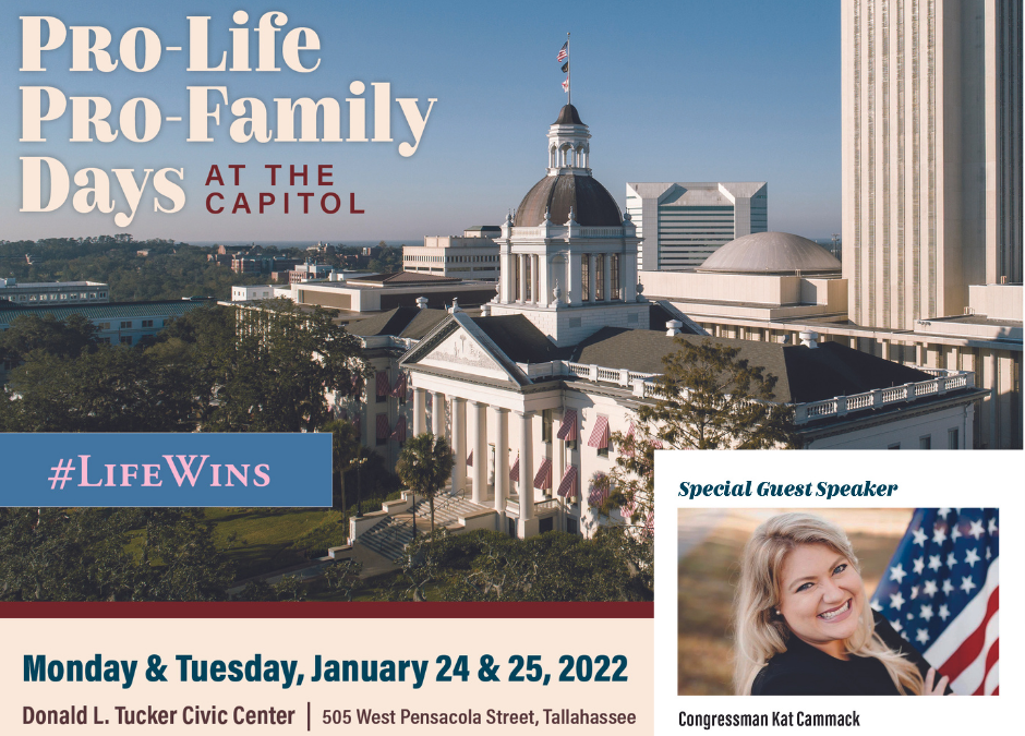 Join us at Pro-Life, Pro-Family Days at the Capitol in January