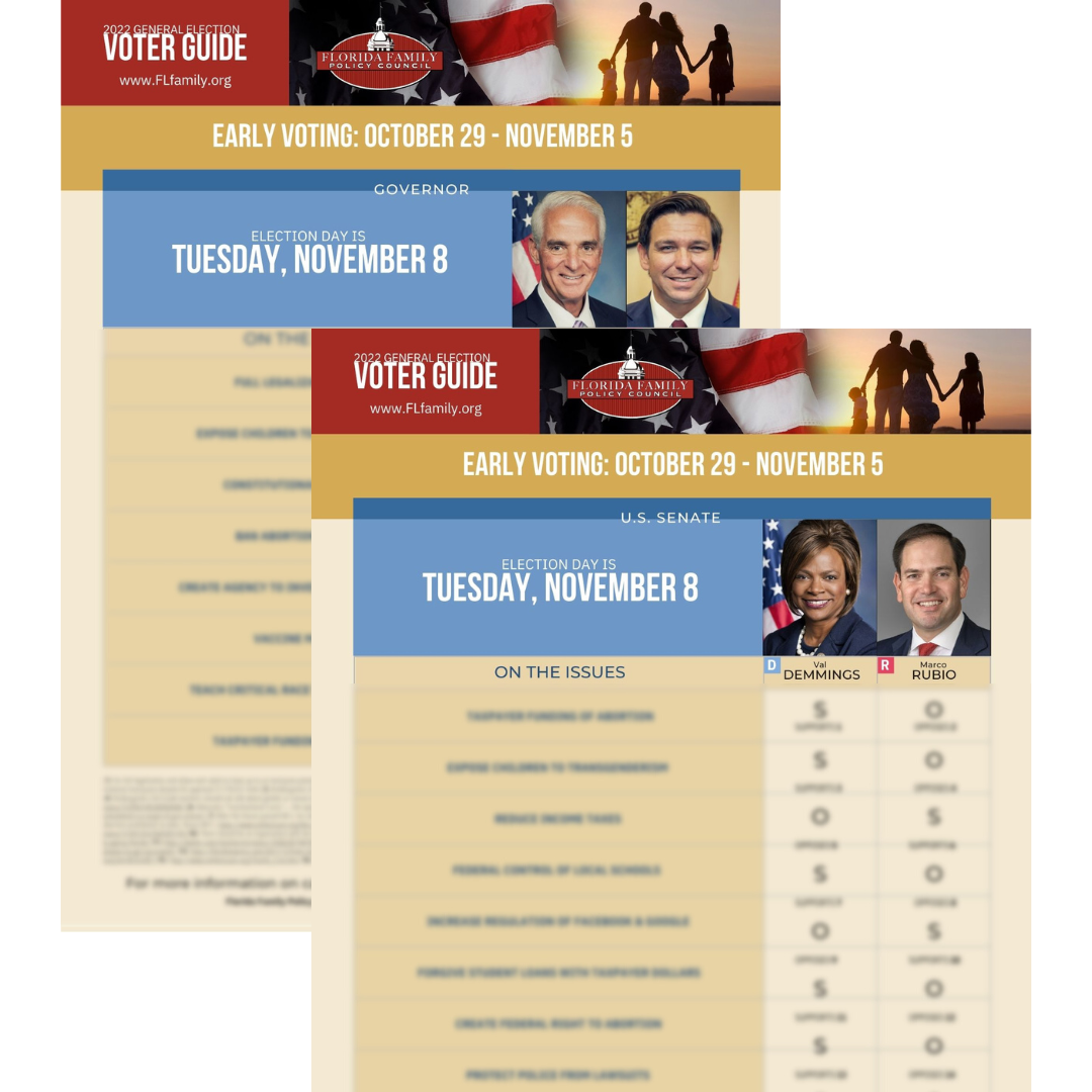 Florida Family Voter Guides Church Resources 2022 Election